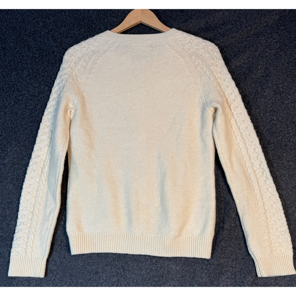 PENDLETON irish aryn fisherman cardigan sweater w/leather look buttons wool Sz M - Picture 6 of 8